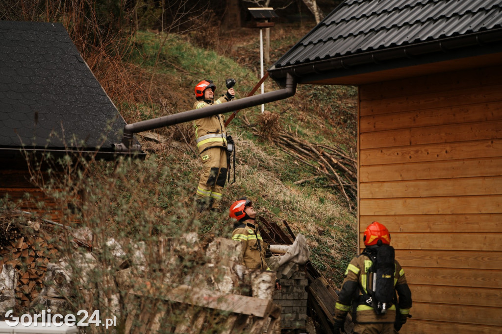 Pożar domu na ulicy Stróżowskiej w Gorlicach