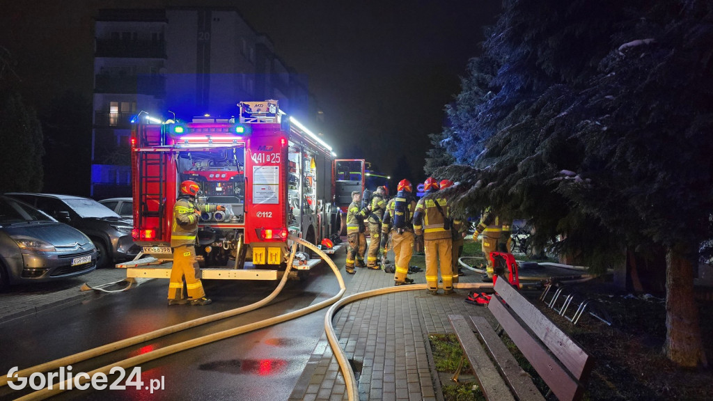 Pożar piwnicy w bloku Pod Lodownią