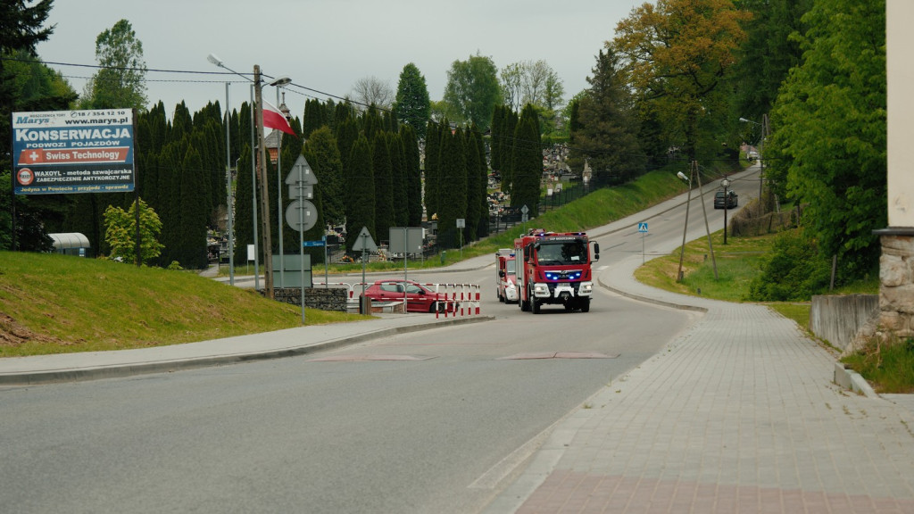 Ćwiczenia strażaków-ochotników w Moszczenicy (10.05.)