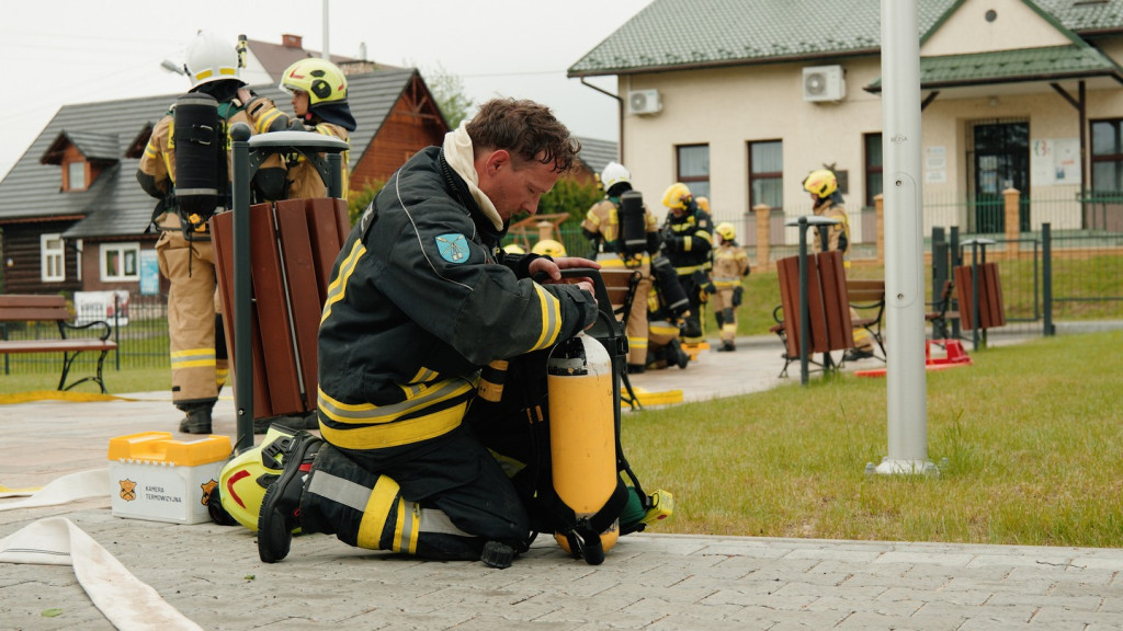 Ćwiczenia strażaków-ochotników w Moszczenicy (10.05.)