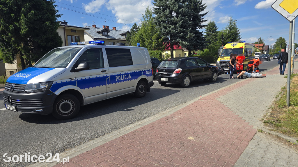 Zderzenie samochodu i motocykla na ul. Kościuszki