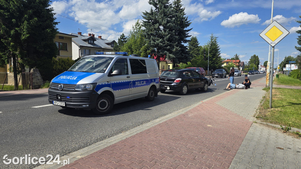 Zderzenie samochodu i motocykla na ul. Kościuszki