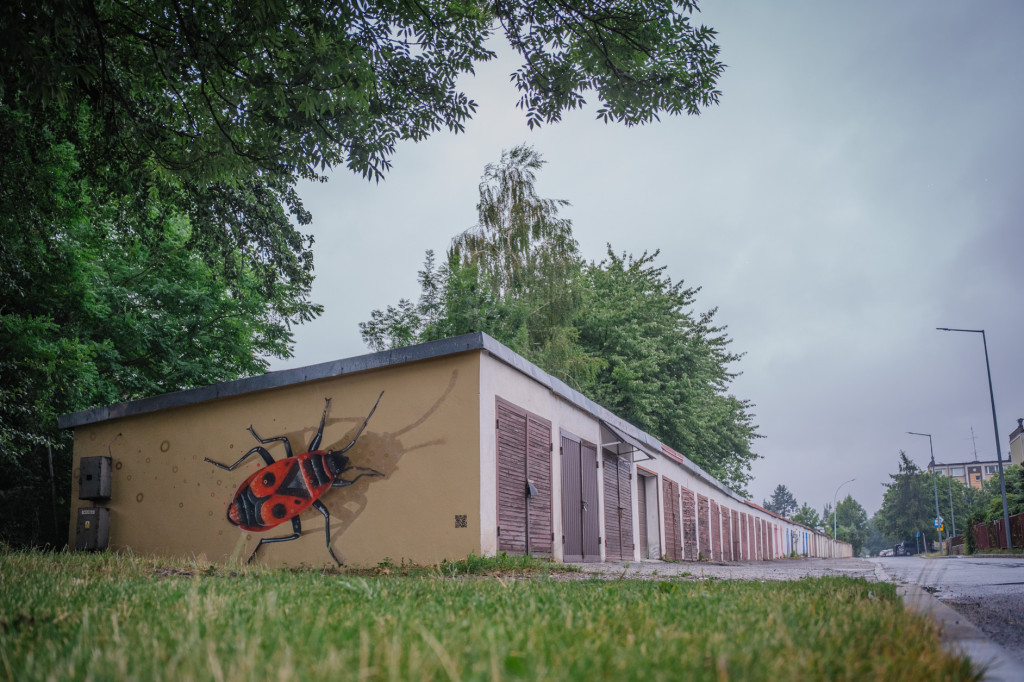 Mural przy ulicy Rybickiego w Gorlicach
