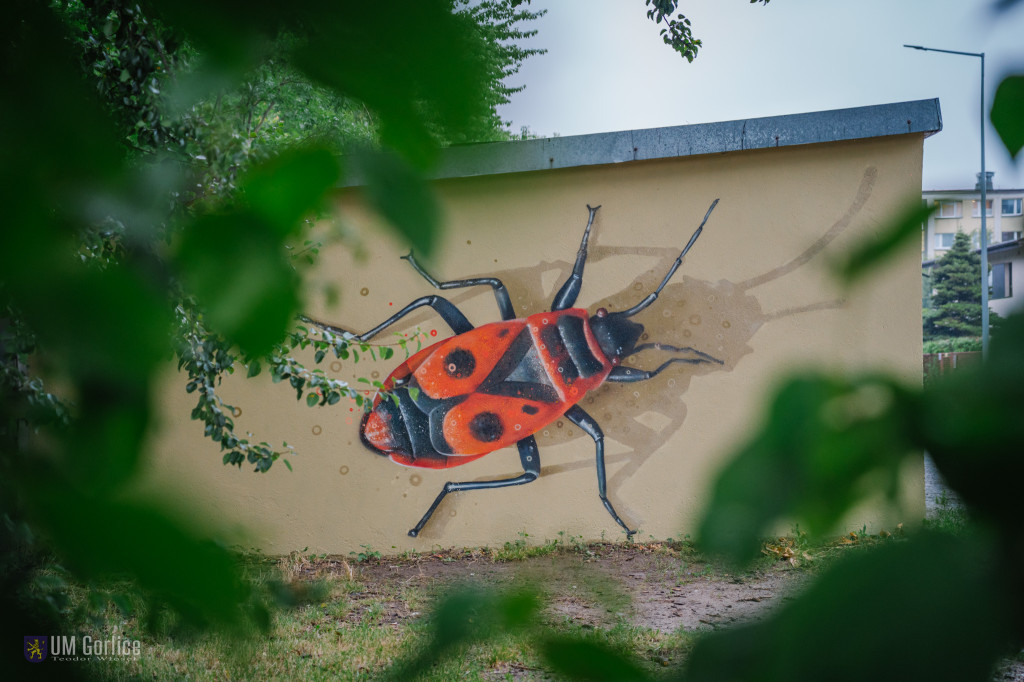 Mural przy ulicy Rybickiego w Gorlicach