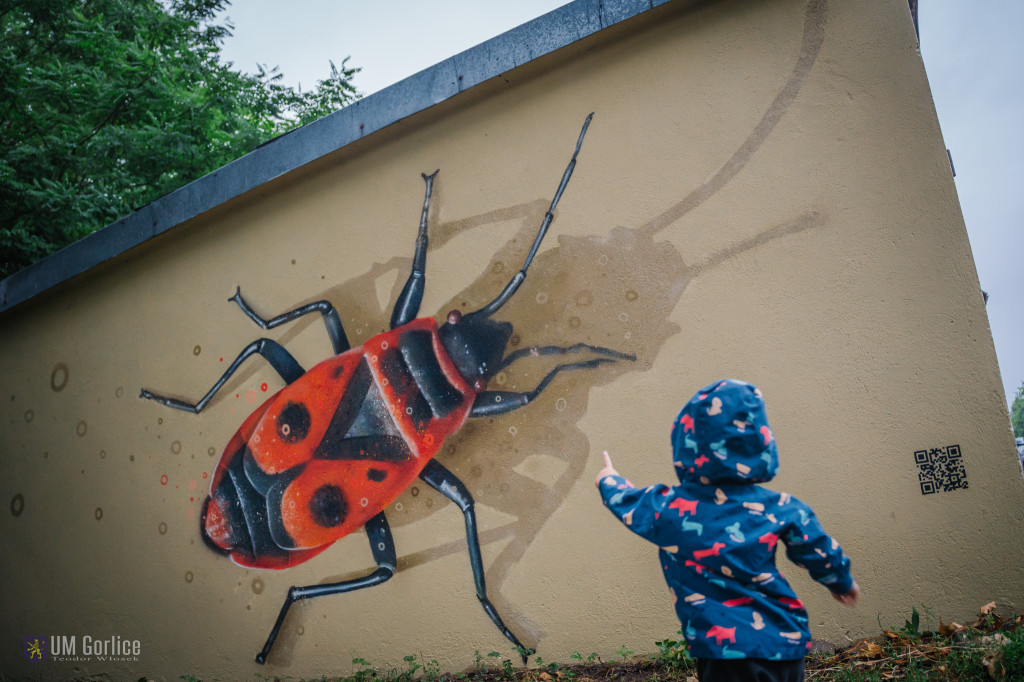 Mural przy ulicy Rybickiego w Gorlicach