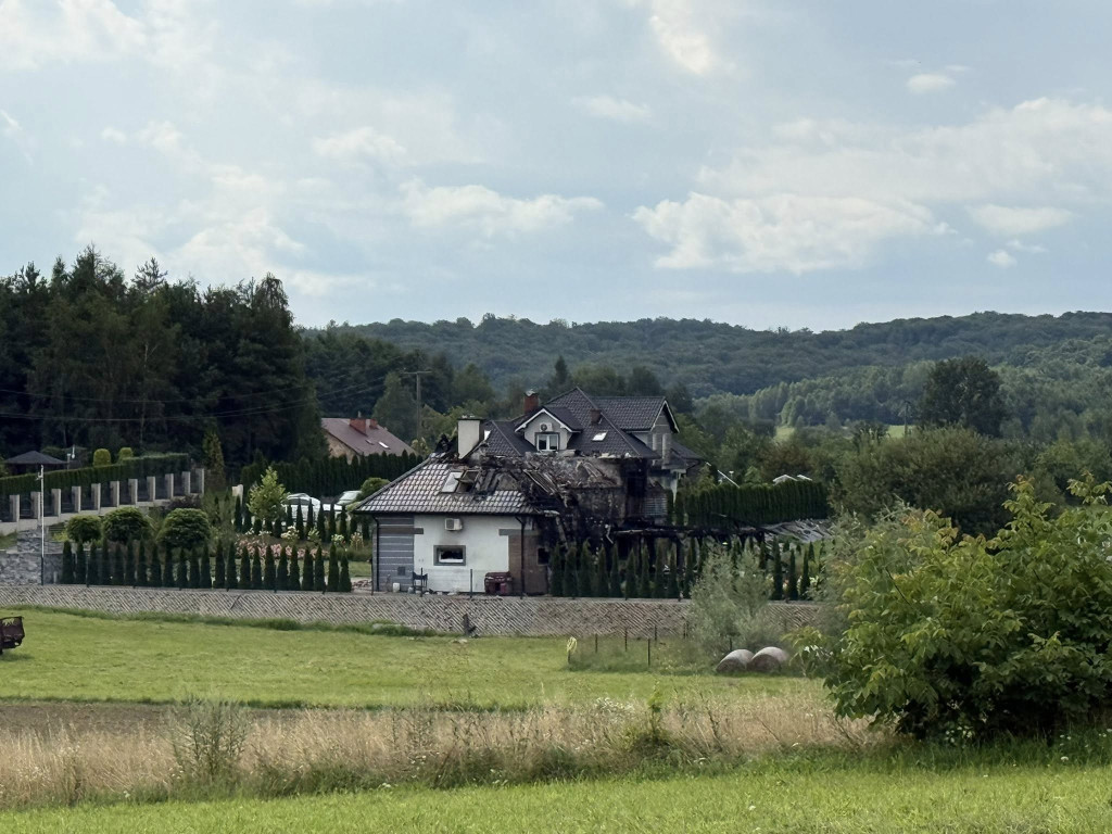 Pożar budynku w Wolicy