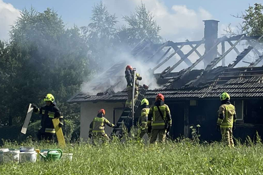 Pożar budynku w Mszance (04.08.)