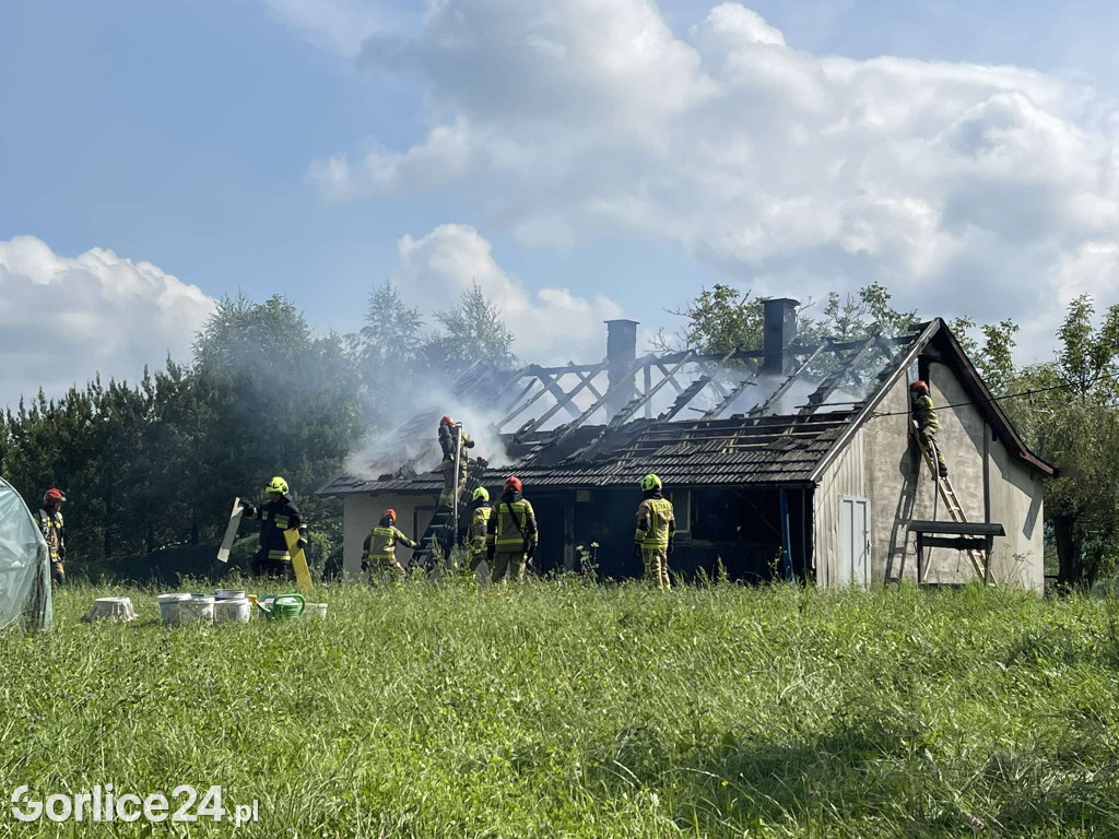 Pożar budynku w Mszance (04.08.)