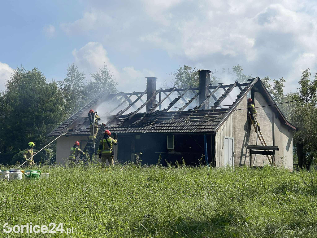 Pożar budynku w Mszance (04.08.)