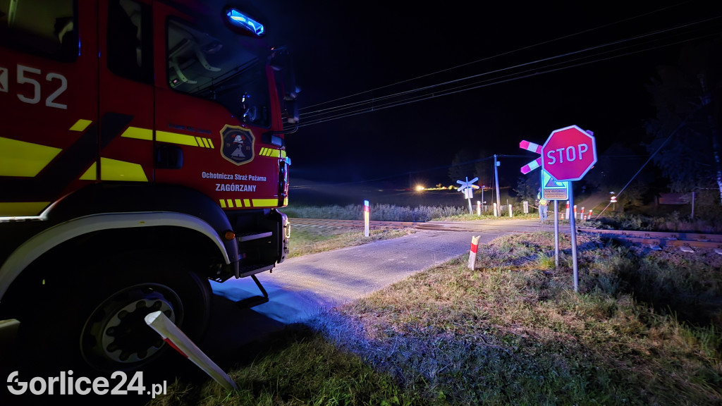 Wypadek na przejeździe kolejowym w Zagórzanach (23.08.)