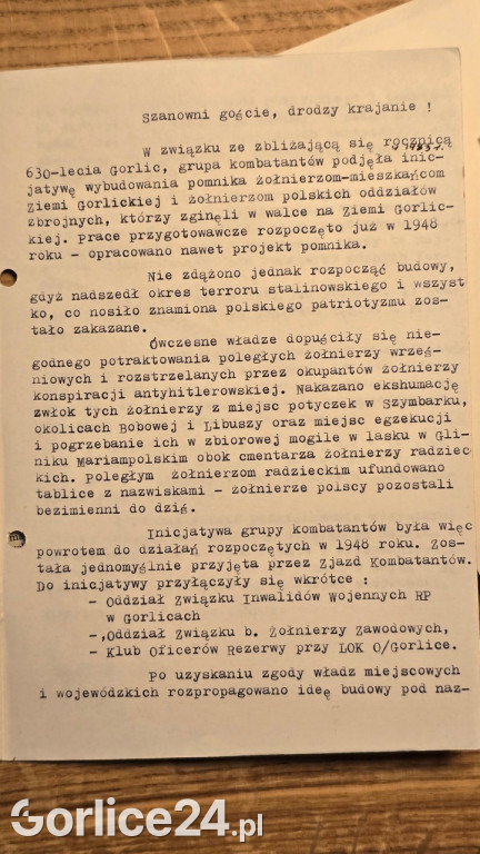 30-rocznica odsłonięcia Pomnika Bohaterów Ziemi Gorlickiej