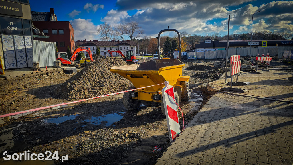 Plac budowy nowego ronda w Gorlicach (18.11.)