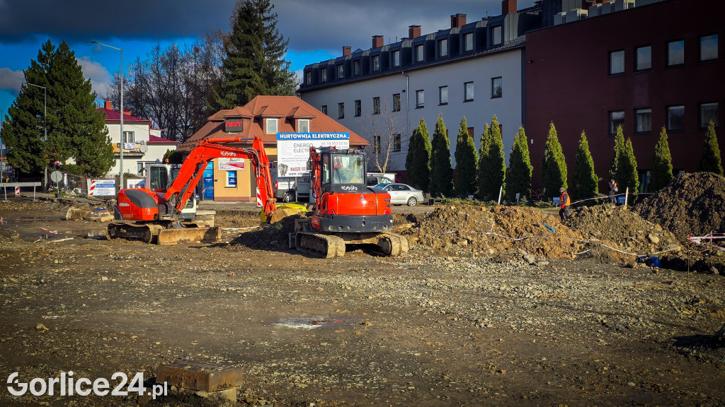 Plac budowy nowego ronda w Gorlicach (18.11.)