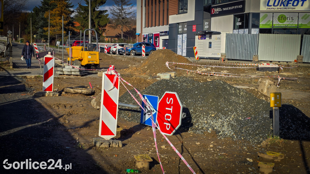 Plac budowy nowego ronda w Gorlicach (18.11.)