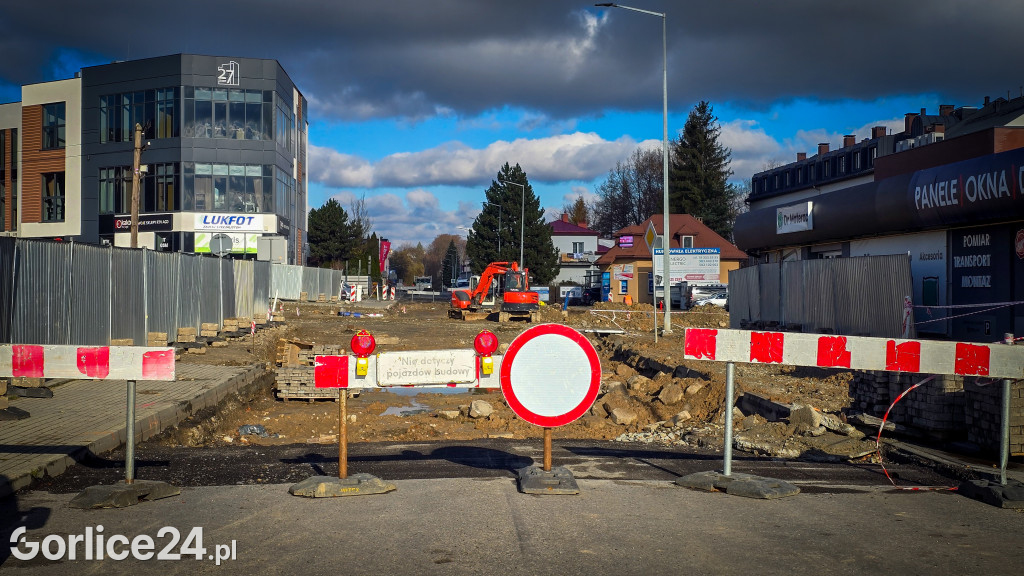 Plac budowy nowego ronda w Gorlicach (18.11.)