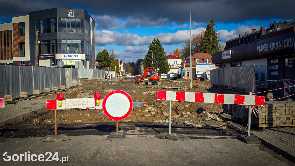 Plac budowy nowego ronda w Gorlicach (18.11.)