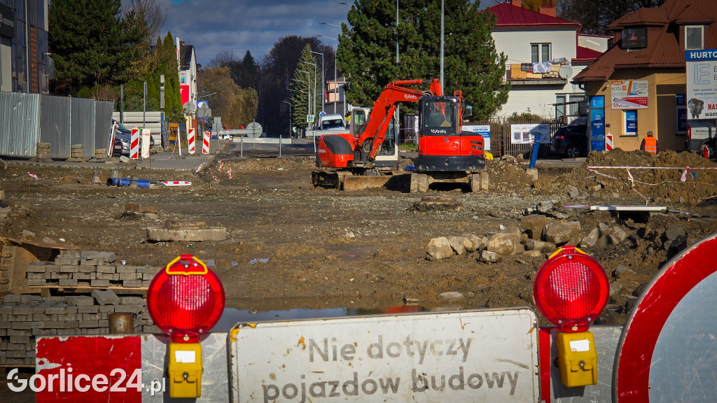 Plac budowy nowego ronda w Gorlicach (18.11.)