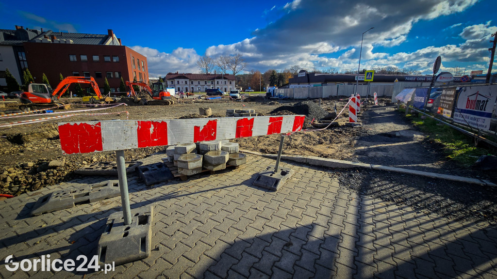 Plac budowy nowego ronda w Gorlicach (18.11.)
