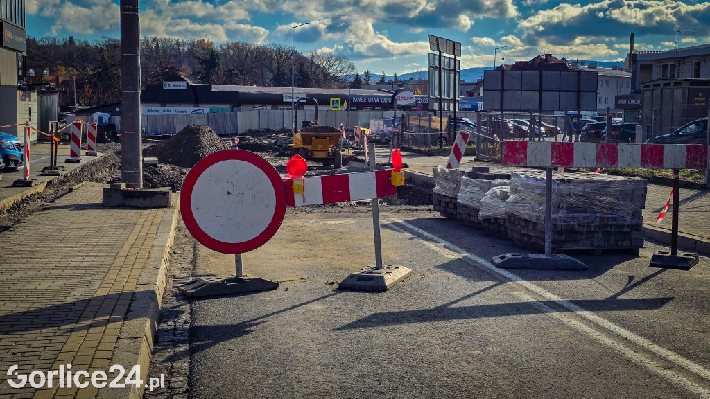 Plac budowy nowego ronda w Gorlicach (18.11.)