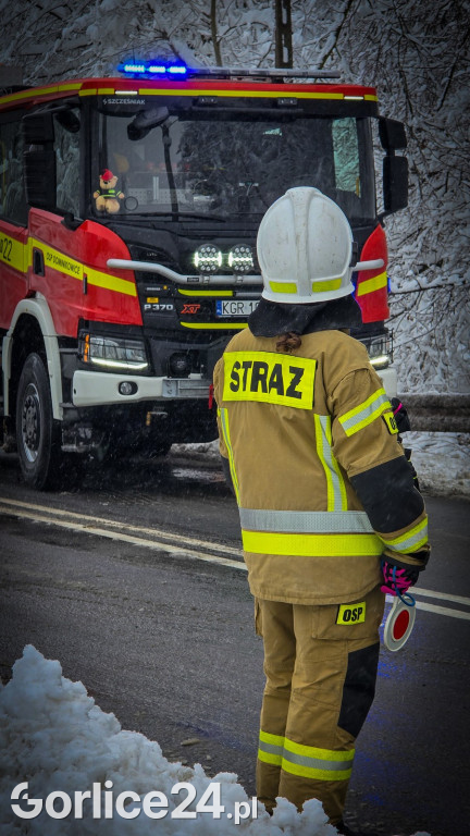 Gorlice. Akcje strażaków usuwania skutków śnieżycy (23.11.)