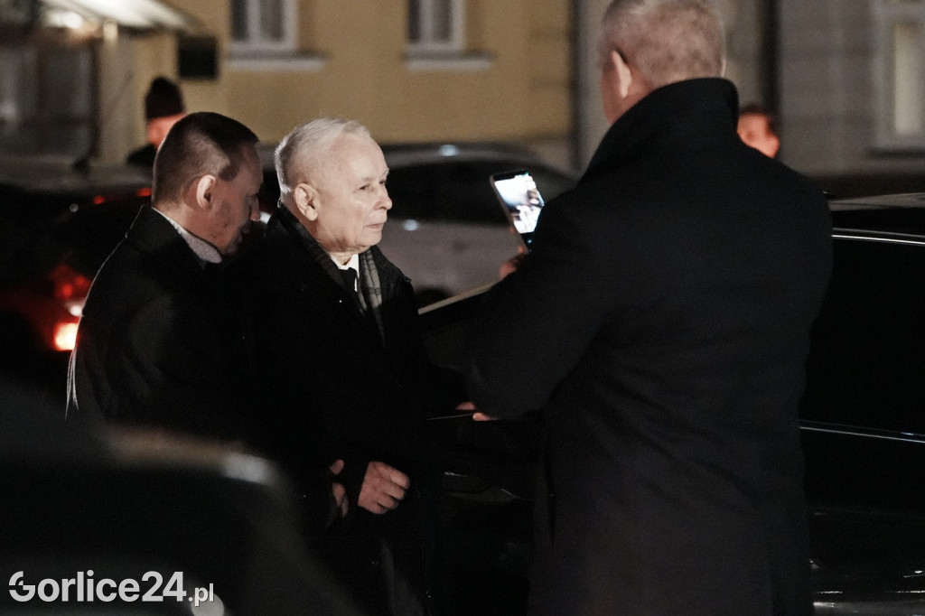 Jarosław Kaczyński i Mariusz Błaszczak w Gorlicach (02.12.)