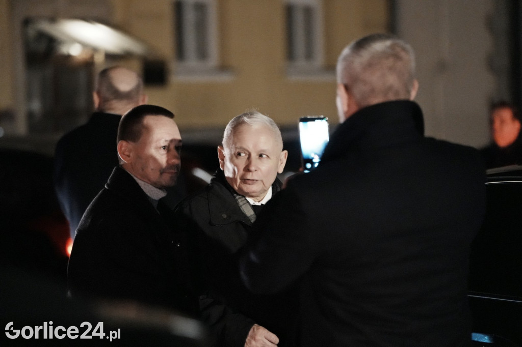 Jarosław Kaczyński i Mariusz Błaszczak w Gorlicach (02.12.)