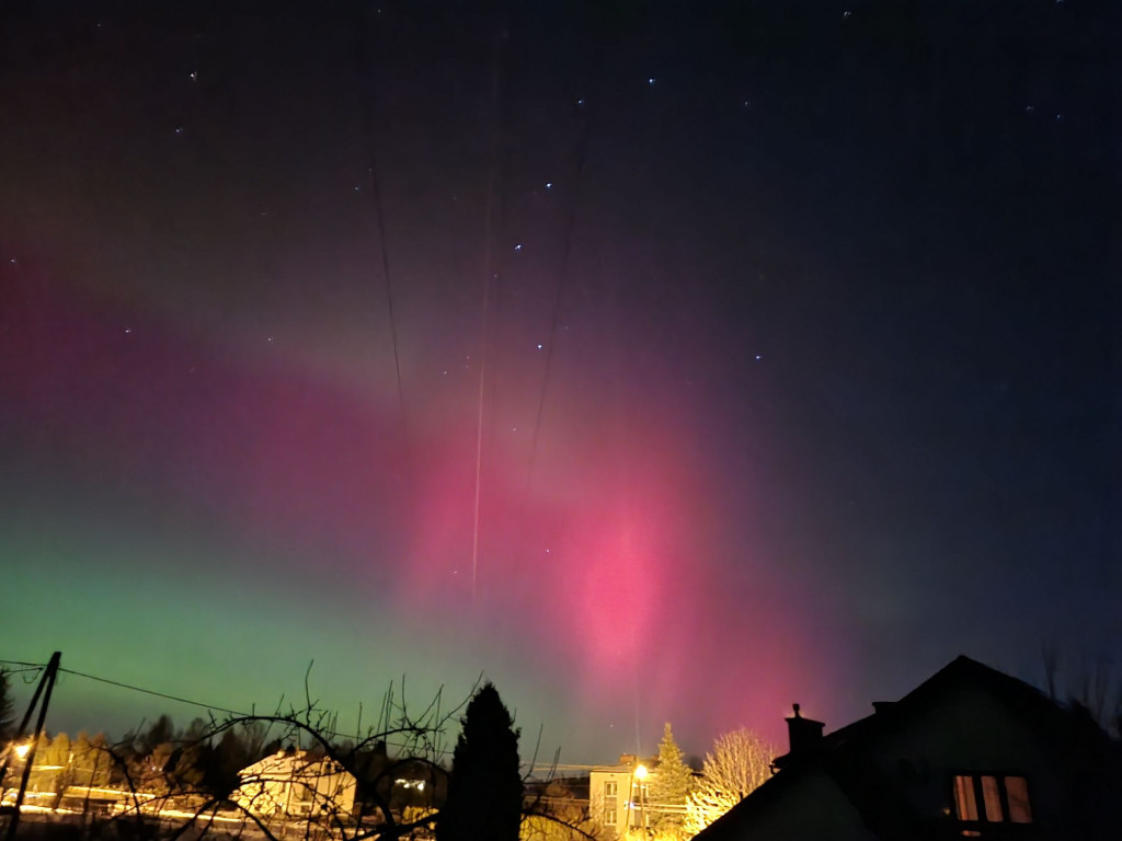 Zorza polarna nad Gorlicami w obiektywie Czytelników (19.01.)