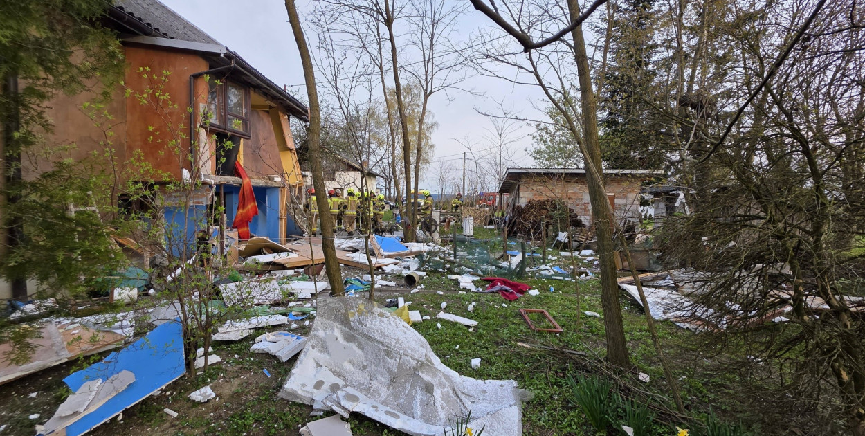Wybuch butli z gazem w Bieczu (14.04)