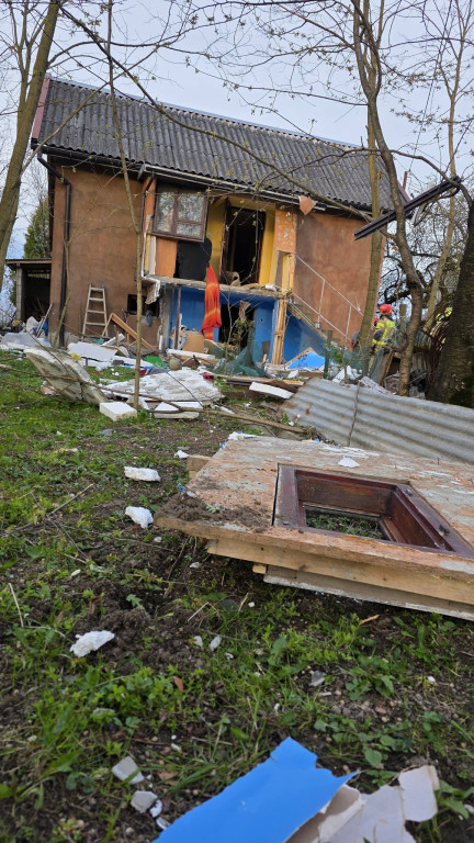 Wybuch butli z gazem w Bieczu (14.04)