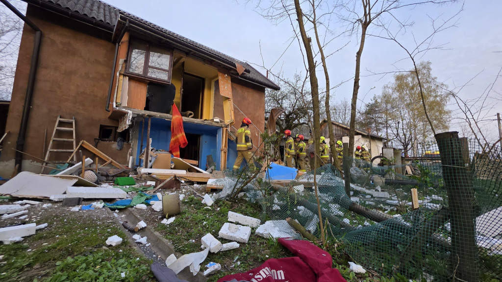Wybuch butli z gazem w Bieczu (14.04)