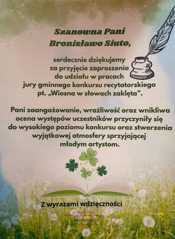 Wiosna w słowach zaklęta  - Konkurs recytatorski