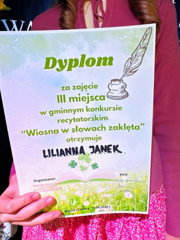 Wiosna w słowach zaklęta  - Konkurs recytatorski