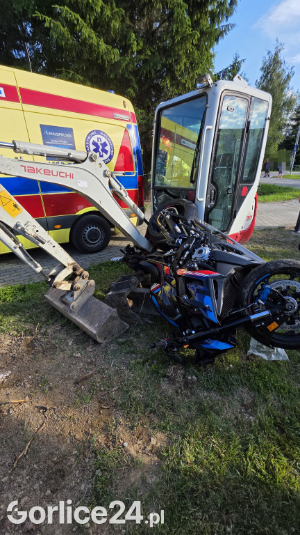Zderzenie motocyklisty z minikoparką (12.06.2026)