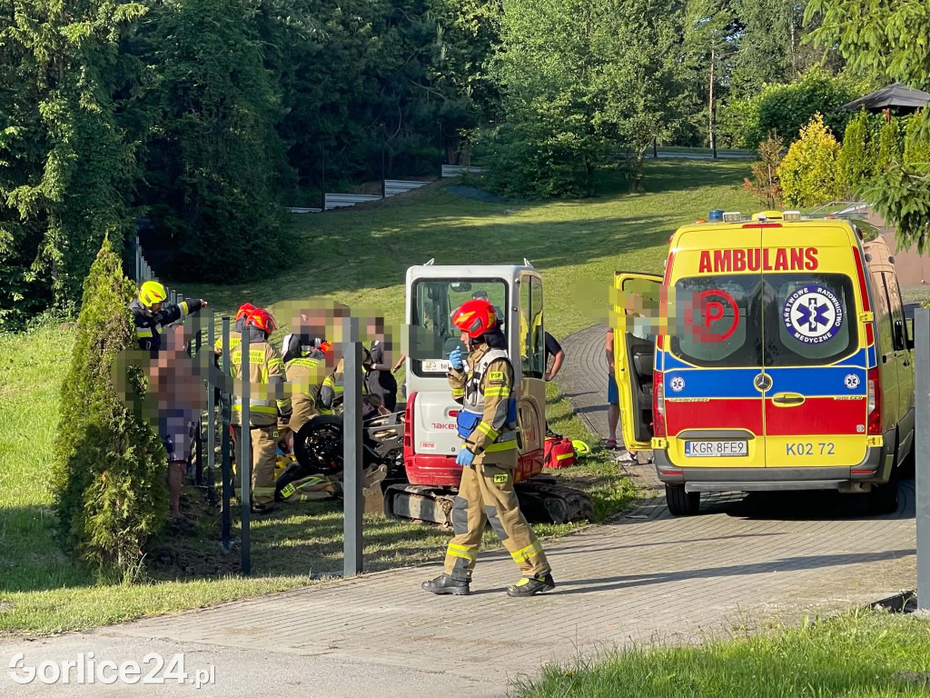 Zderzenie motocyklisty z minikoparką (12.06.2026)