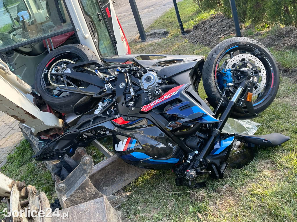 Zderzenie motocyklisty z minikoparką (12.06.2026)