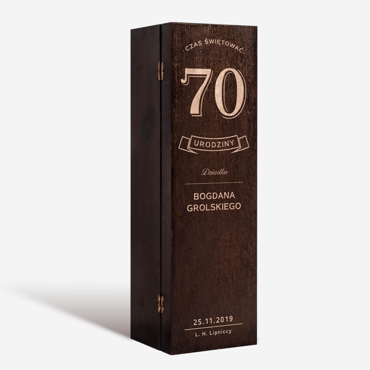 Skrzynka na whisky PREZENT NA 70 URODZINY DLA MĘŻCZYZNY