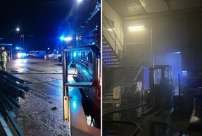 Nocny pożar w hali przemysłowej przy ulicy Bieckiej w Gorlicach-18447