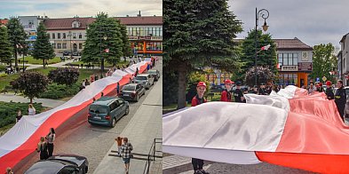 Bobowa. Przemarszowi towarzyszyła ogromna flaga [FOTO]-23616