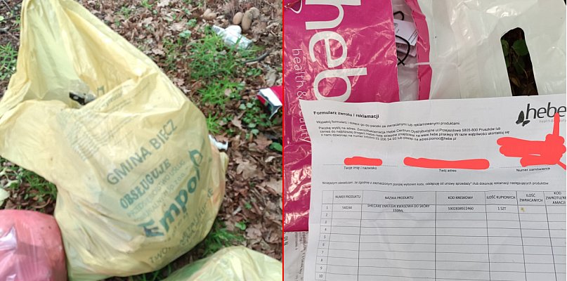 Głupota nie zna granic! Śmieci w wąwozie, a dane sprawcy w worku - 33898