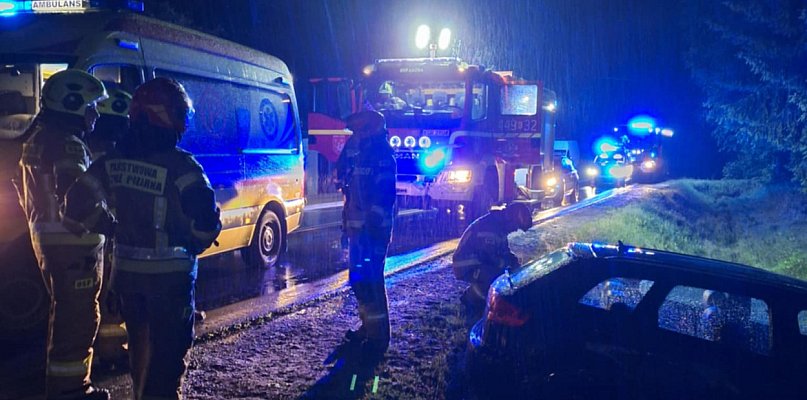 Wypadek na drodze wojewódzkiej w Łużnej, są poszkodowani [FOTO] - 35001