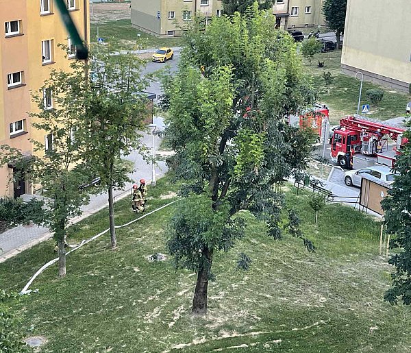 Gorlice. Akcja straży pożarnej w bloku przy ul. Słonecznej-35279