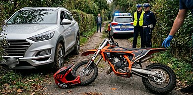 Poważny wypadek w Gorlicach. 9-latek na motocyklu zderzył się z autem