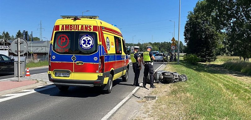 Gorlice. Zdarzenie drogowe z udziałem motocyklisty [FOTO]