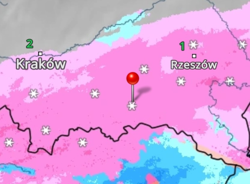 Prognoza pogody na 15.03.2025 na godz. 13:00/ źródło: Pogoda & Radar