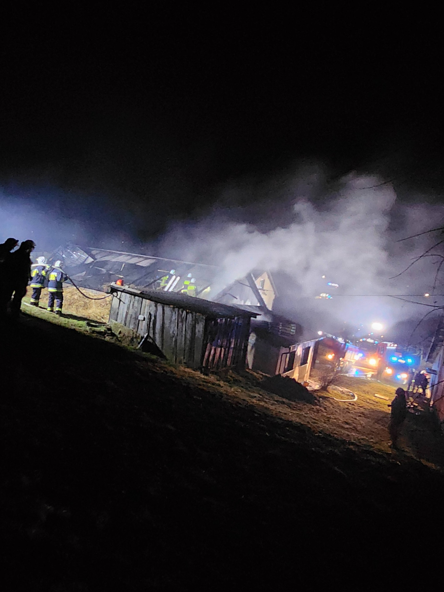 Fot. OSP Strzeżyn / Pożar budynku gospodarczego w Bugaju