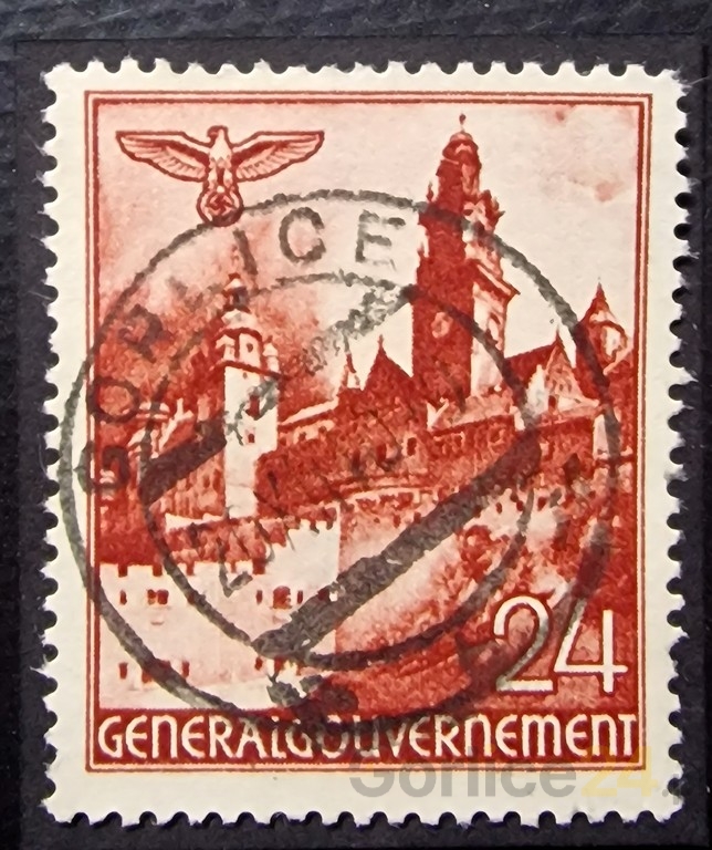 Znaczek niemiecki z pieczęcią gorlickiej poczty (Arch. Jacka Boczonia)